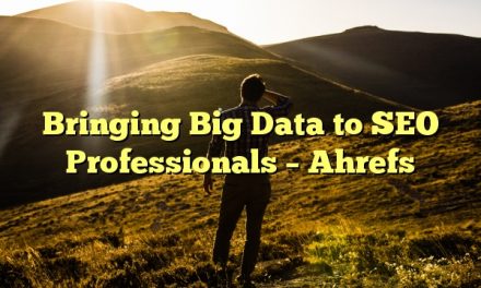 Bringing Big Data to SEO Professionals – Ahrefs