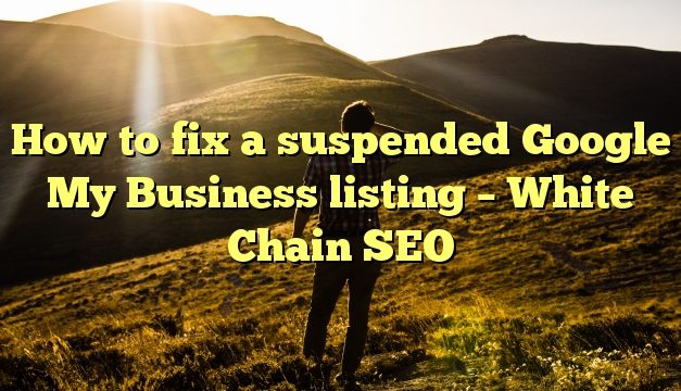 How to fix a suspended Google My Business listing – White Chain SEO