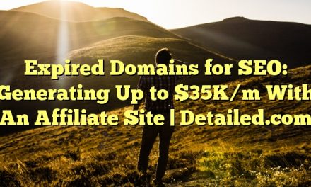 Expired Domains for SEO: Generating Up to $35K/m With An Affiliate Site | Detailed.com