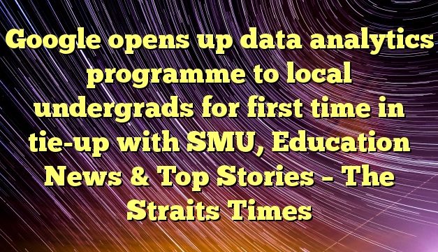 Google opens up data analytics programme to local undergrads for first time in tie-up with SMU, Education News & Top Stories – The Straits Times